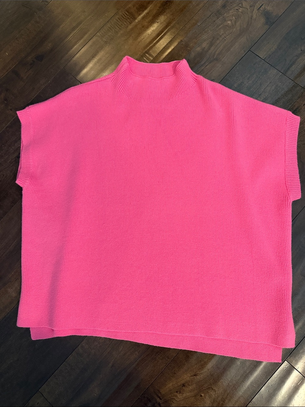 Bright Hot Pink Knit Sleeveless Sweater Top Jodifl size S